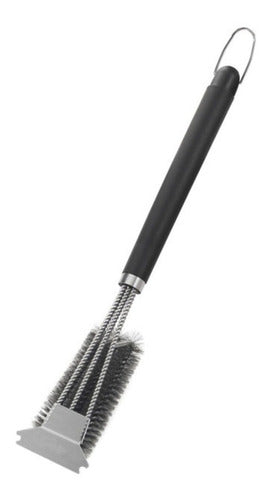 Escobilla Cepillo Limpieza Para Parrillas 3 En 1 - Con Mango