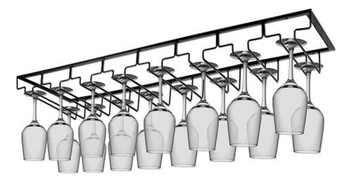 Estante Colgador De Copas - Copero 16 A 32 Copas - Norplat  Negro