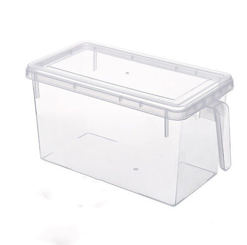 Caja Organizadora Para Refrigerador Con Tapa Y Mango - Cukin Transparente