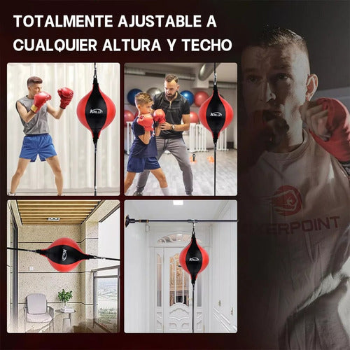 Pera Box Boxeo 2 Elásticos Punching Ball - Norplat Negro