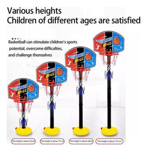 Set De Basketball Para Niños Aro Basquetbol Portátil Norplat Rojo