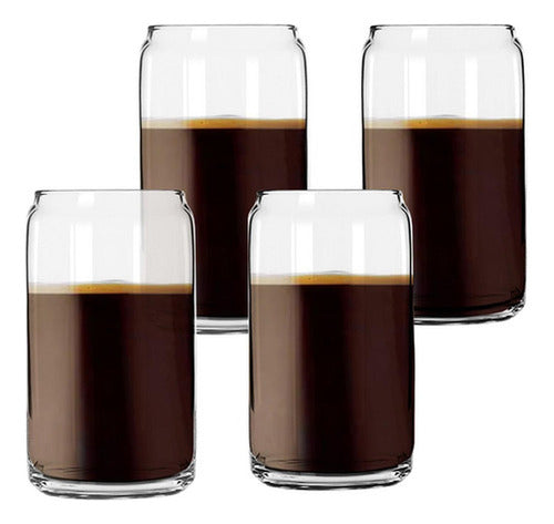 Set 4 Vasos De Vidrio Borosilicato 550ml Para Cafe - Norplat 550ml