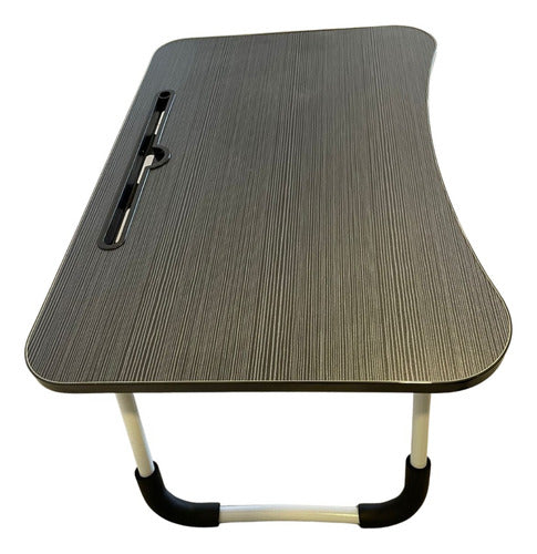 Mesa Cama  60x40x28cm Portatil Desayuno Bandeja Madera Cukin Gris Oscuro