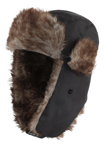 Gorro Invierno Ruso Unisex Cálido Termico Aviador - Norplat M Lisa Negro