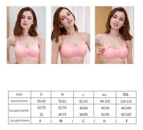 4 Sostenes Maternal Lactancia Elasticado Sin Barilla Norplat 2 Negro Y 2 Piel Liso Xl