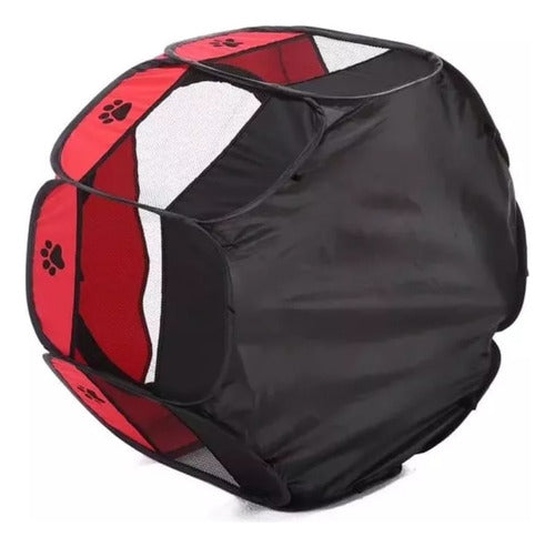 Corral Para Mascotas Talla Xl Jaula De Perros Gatos Conejos - Rojo/negro - Bicolor