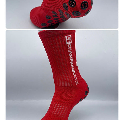 Media Deportiva Antideslizante Reforzadas Futbol Sin Ampolla Talle 37-44 - Negro