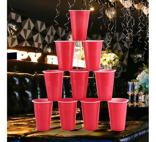 100 Vasos Plásticos Pp 16 Oz / 500 Cc Ml Para Fiesta - Cukin Rojo