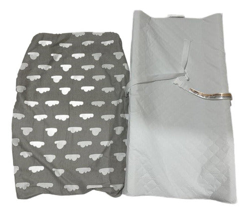 Mudador Anatomico Horizontal Ergonomico Premium Norplat Gris Nubes Blancas