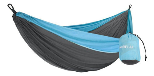 Hamaca Paraguaya Camping Norplat Mosqueton Correa Premium Azul