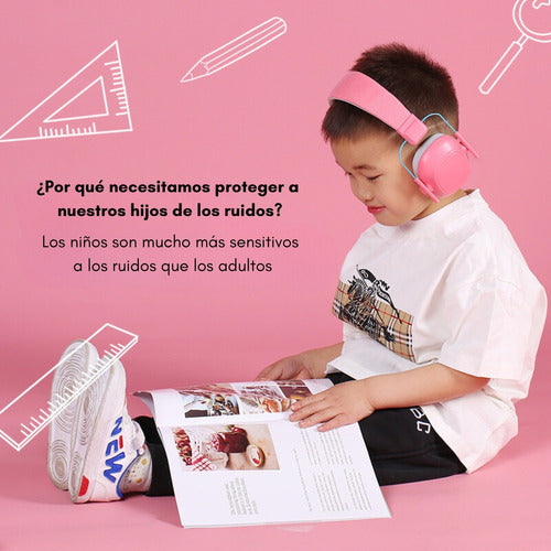 Audífonos Antiruido Niños Y Jóvenes Con Autismo Tdah Norplat Rosa