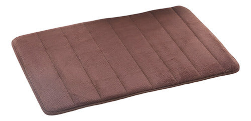 Alfombra Baño Engomado Antideslizante 60x40cm Suave Norplat - Marrón Oscuro - Lisa