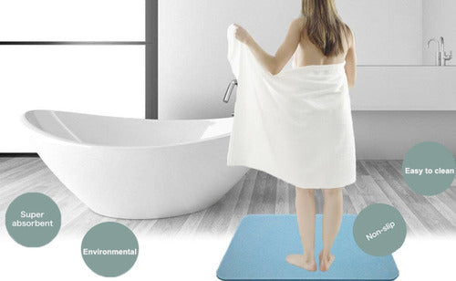 Alfombra Piso Baño Diatomita Secado Ultra Rápido - Norplat Crema Lisa