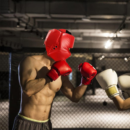 Casco Boxeo Cabezal De Protección Mma Taekwondo - Norplat Rojo L