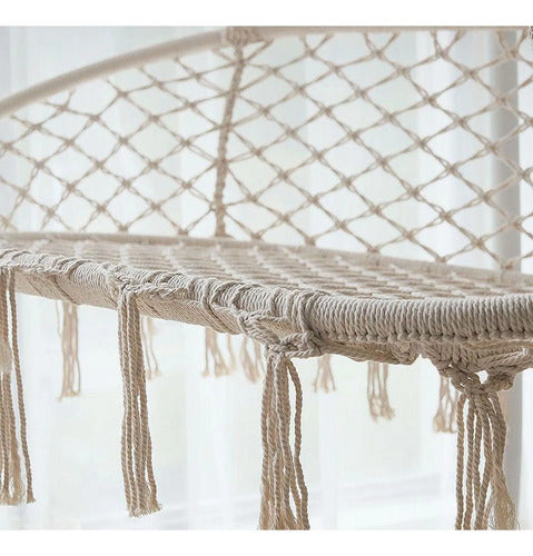 Mecedora Para Terraza Norplat Tipo Columpio De Macrame Crudo Macrame