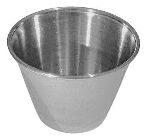 12 Pocillos Salsero Dips Acero Inoxidable 70ml - Norplat Plateado