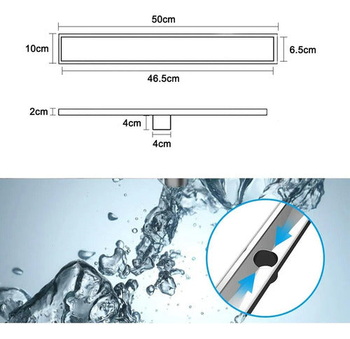 Rejilla Cubierta Antiolor Ducha Antiobstrucción 50cm Norplat