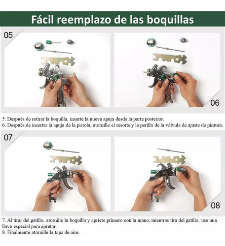 Pistola Pintar 3 Boquillas 1.4a2mm Pintura Gravedad Norplat