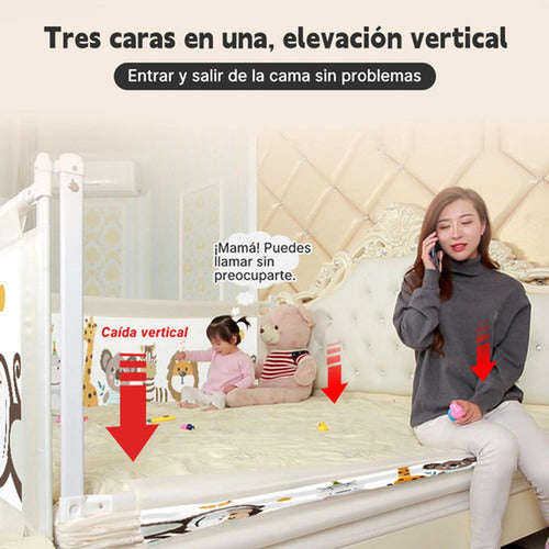 Baranda Cama Seguridad Bebe Plegable Ajustable 200cm Norplat Beige Zoológico