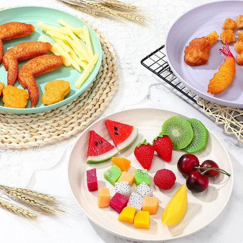 15 Platos Plásticos Reutilizable Colores 22cm - Norplat Multicolor Lisa