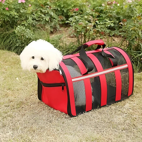 Bolso Transporte Mascota Norplat - Transportador Perro Gato Rojo