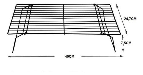 Rejilla Triple Apilable Enfriar Galleta Reposteria - Norplat Negro