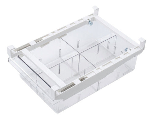 Bandeja Organizador Refri Cajón Deslizante Con Separadores Transparente