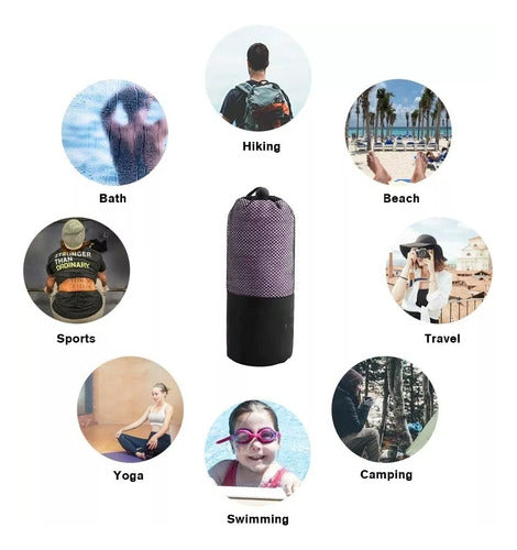 Toalla Microfibra Secado Rapido Toallon Microfibra Xl 175x75 Azul