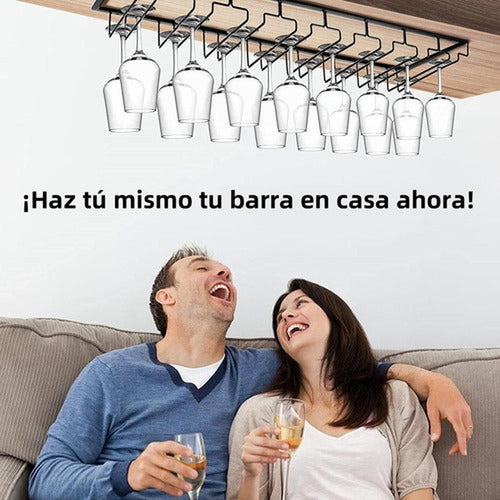 Estante Colgador De Copas - Copero 16 A 32 Copas - Norplat  Negro