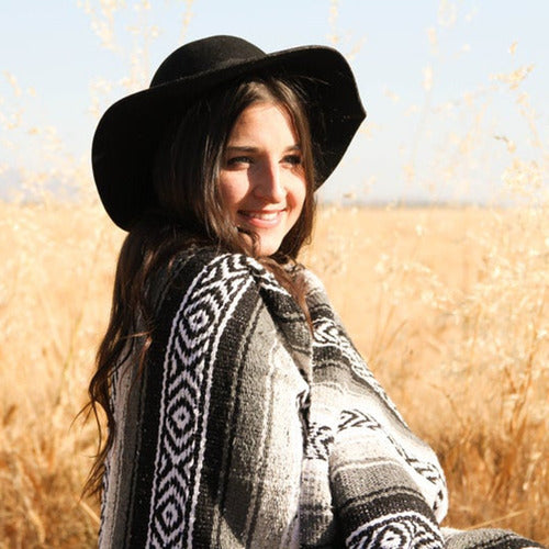 Mantas Mexicanas Hechas A Mano, Manta De Sarape Tejida A Man Negro Carbon Y Ceniza