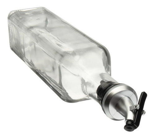 2 Botellas Vidrio 500ml Dispensador Aceitero Vinagre Norplat