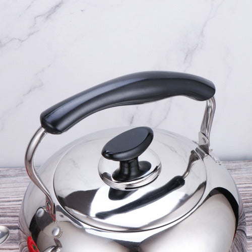 Tetera 3 Litros Acero Inoxidable Para Toda Encimera - Cukin Plateado