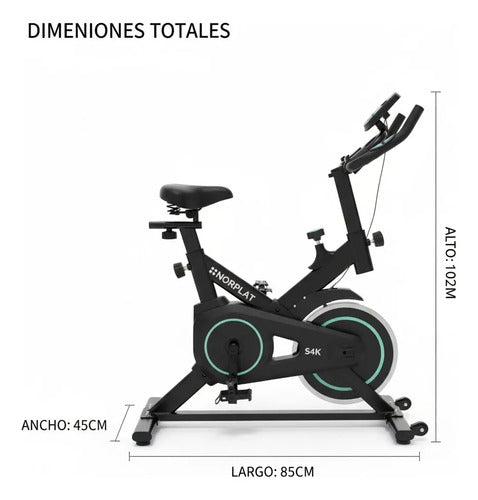 Bicicleta Estatica Norplat S4k Spinning Fitness Volante 4kg Azul