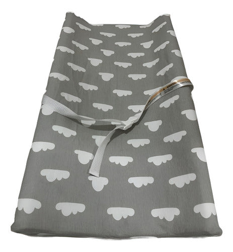 Mudador Anatomico Horizontal Ergonomico Premium Norplat Gris Nubes Blancas