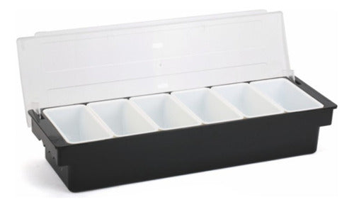 Bandeja Con 6 Compartimientos Removibles Y Tapa - Cukin Negro