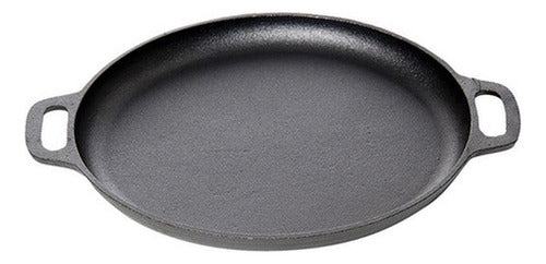 Molde Pizza 34cm Pizzera Argentina Hierro Fundido - Norplat Negro