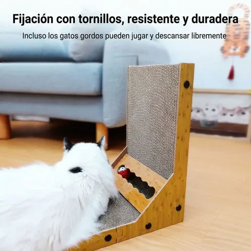 Rascador Para Gatos Norplat - Vertical Diseño L De Cartón  Marrón