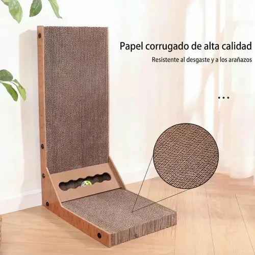Rascador Para Gatos Norplat - Vertical Diseño L De Cartón  Marrón