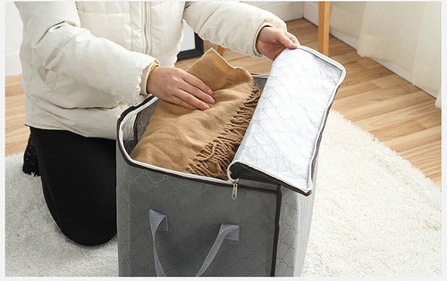 4 Unidades Organizador De Bolsas De Almacenamiento De Ropa Negro Lisa