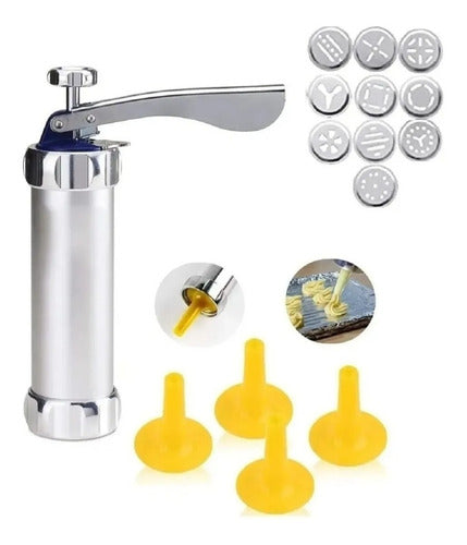 Maquina Para Hacer Galletas O Rellenar Churros Biscuit Maker Plateado