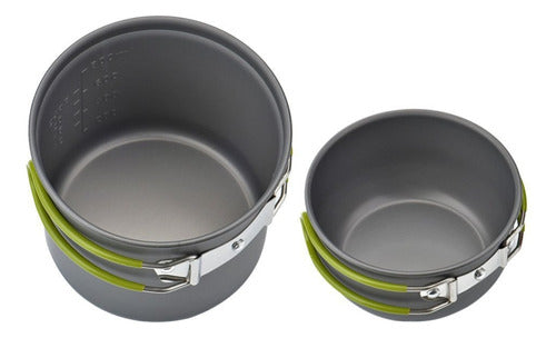 Set Ollas Camping 6 Piezas Con Cubiertos Y Estuche - Cukin