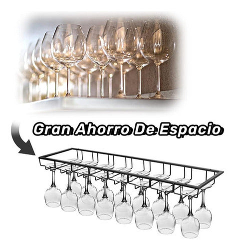 Estante Colgador De Copas - Copero 16 A 32 Copas - Norplat  Negro