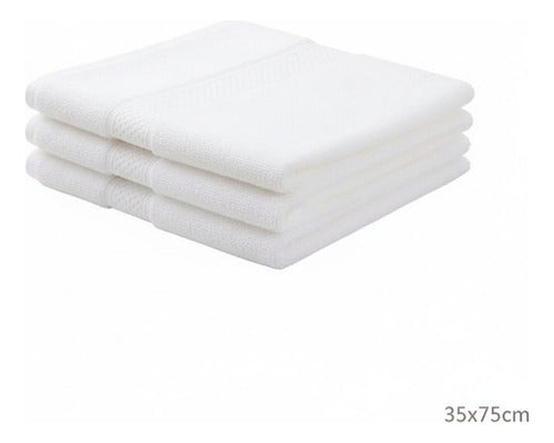 4 Toallas Mano Algodon Peluqueria Hotel Spa 35x75cm Norplat Blanco Lisa