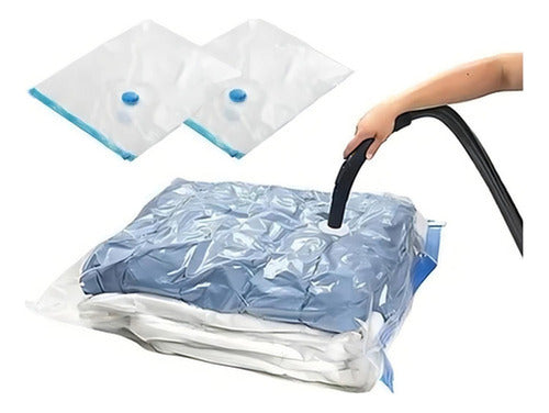 Set 10 Bolsas Al Vacio P/ Ropa Viaje Sellado 90x120 Norplat Transparente