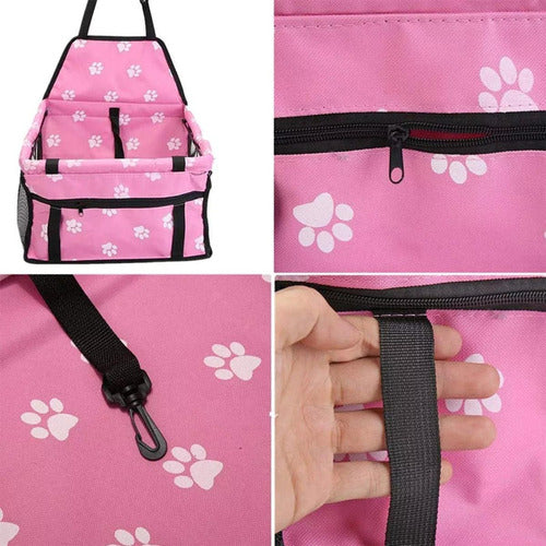 Norplat Asiento Auto Mascota Reforzado Plegable Seguridad Rosa Claro