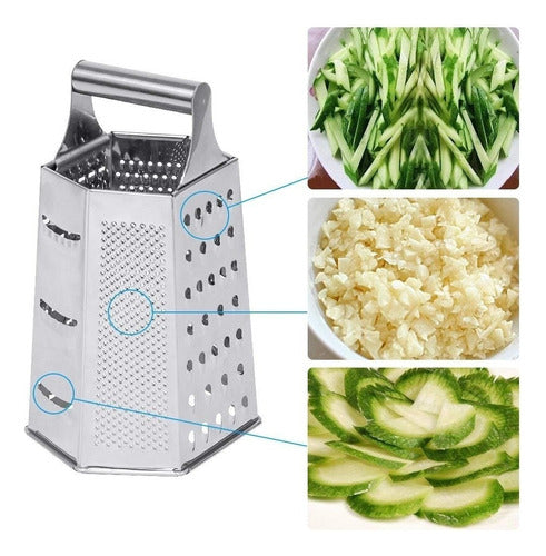 Rallador De Queso Verduras Frutas Hexagonal Acero - Norplat Negro