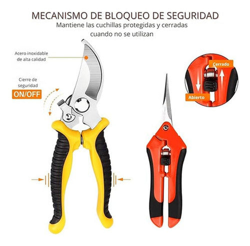 3 Tijeras Podadoras Norplat - Tijeron Poda Acero Inoxidable Multicolor