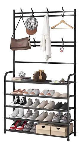 Organizador De Zapatos Colgador Perchero 5 Niveles - Norplat Negro