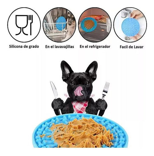Licking Mat De Huesos Comedero Lento Reduce Ansiedad - Wuf Rojo