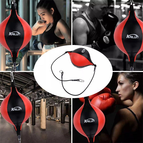 Pera Box Boxeo 2 Elásticos Punching Ball - Norplat Negro